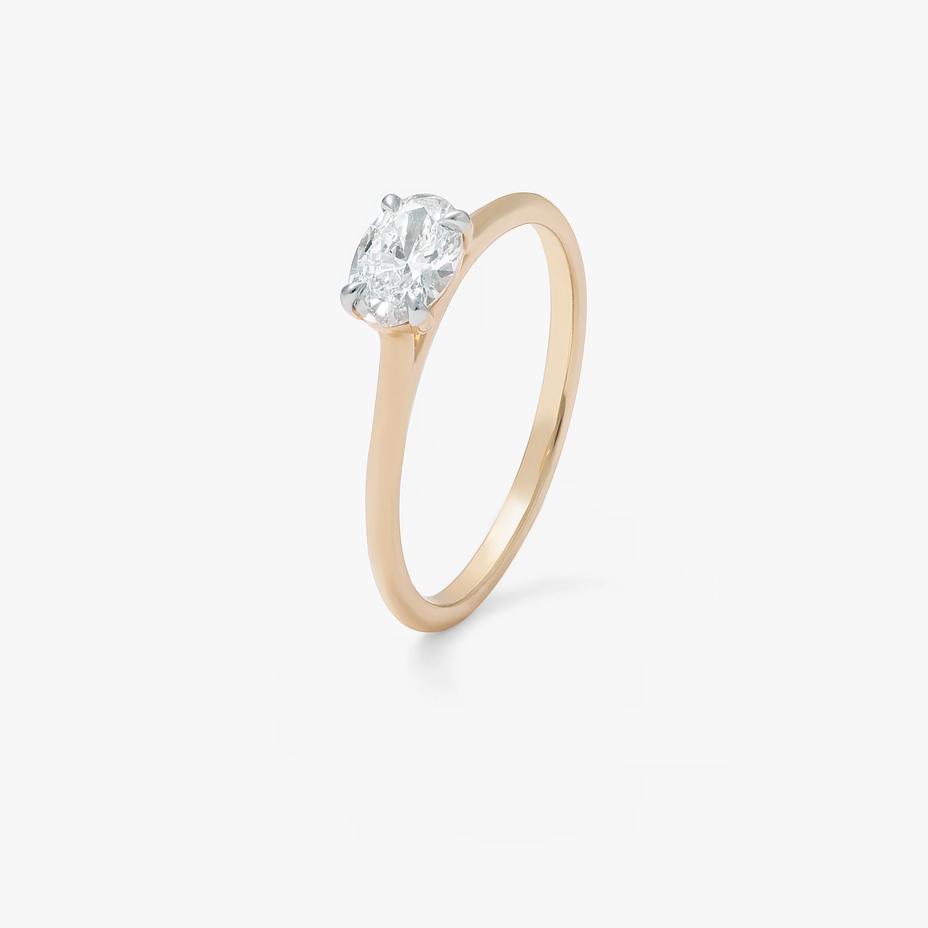 9K Yellow Gold 0.50ct Oval Lab Diamond East West Ring - Image 3