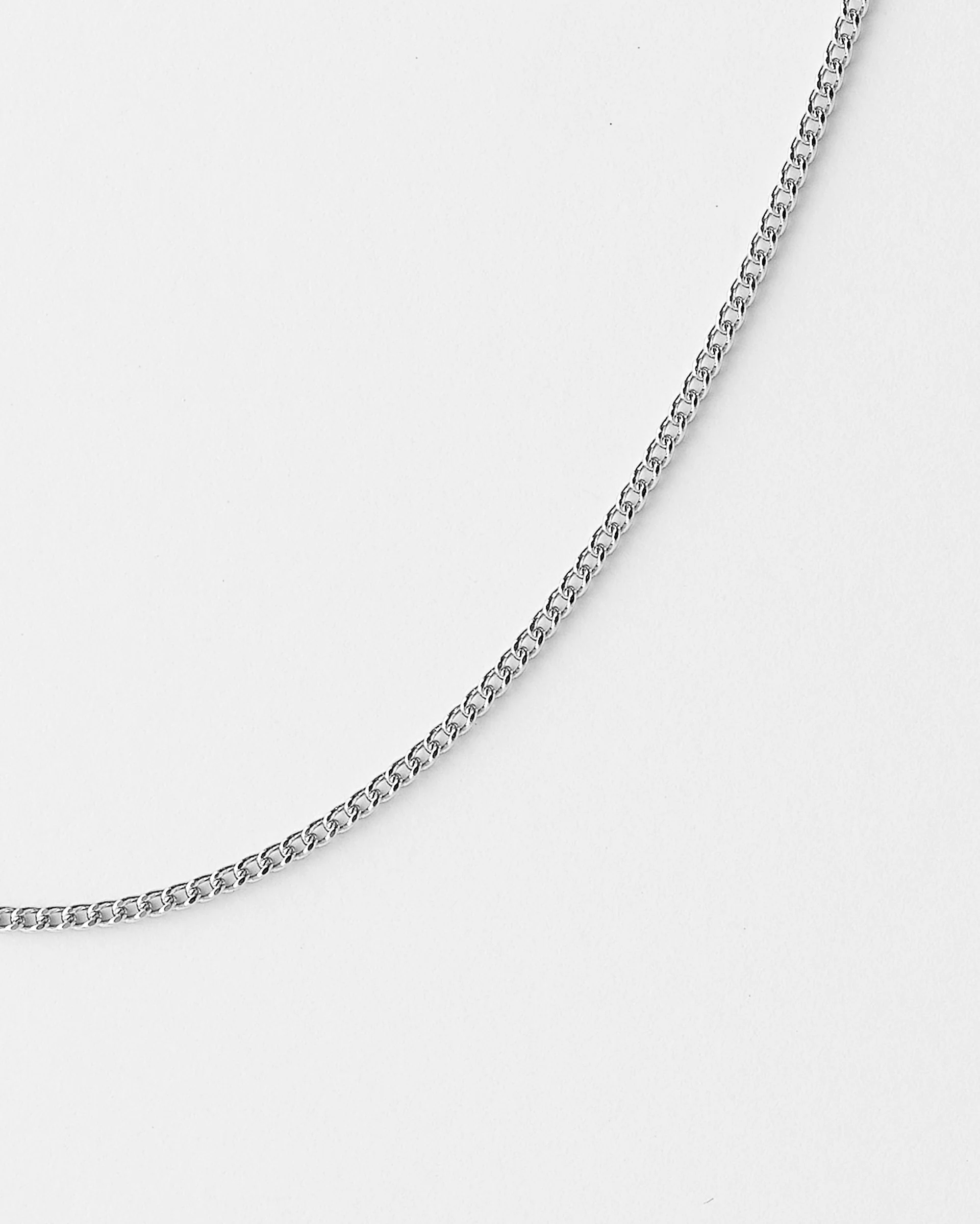18K White Gold Diamond Cut Curb Chain