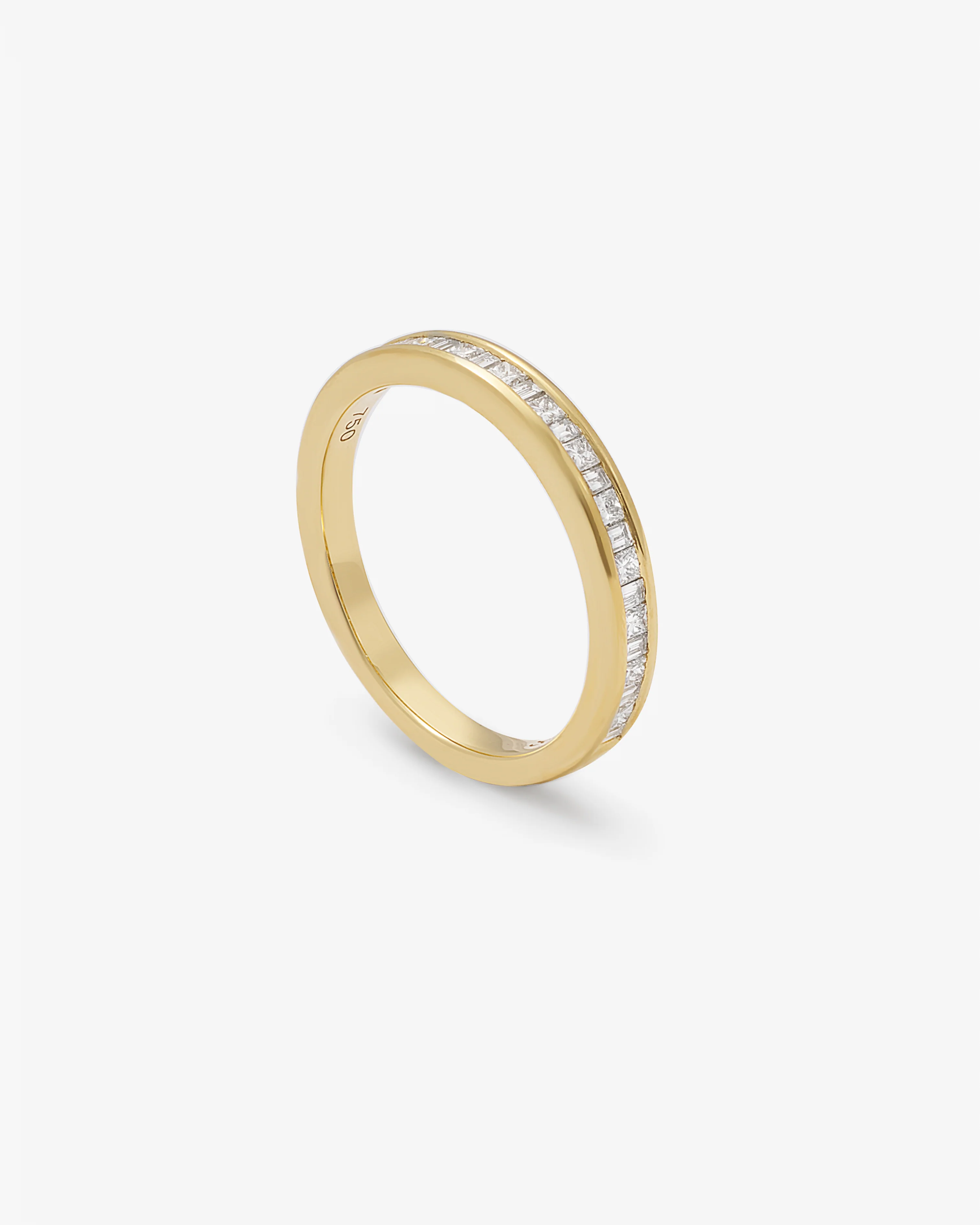 18K Yellow Gold Princess And Baguette Diamond Channel Set Band - Image 3