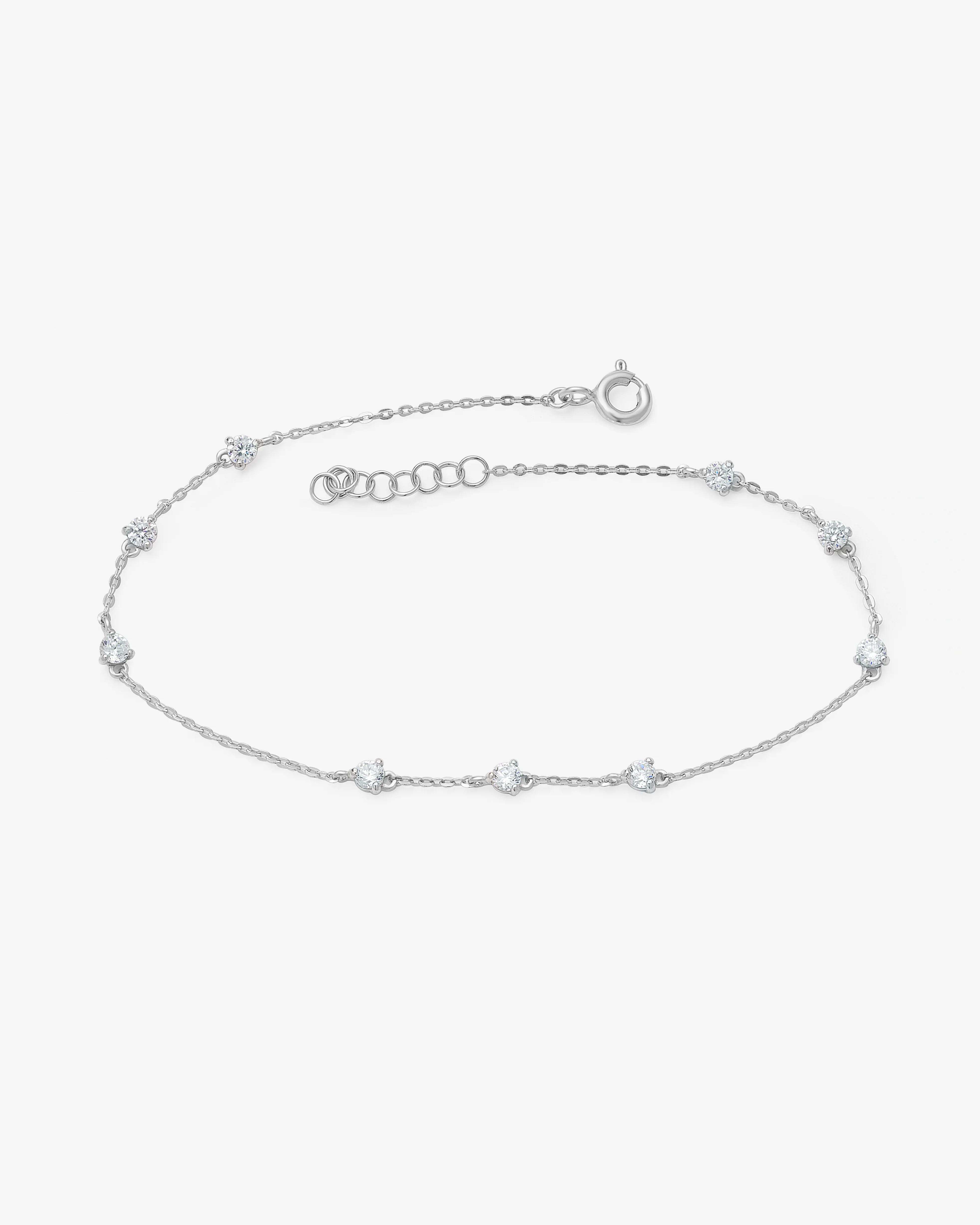 9K White Gold Dainty Zirconia Bracelet - Image 2