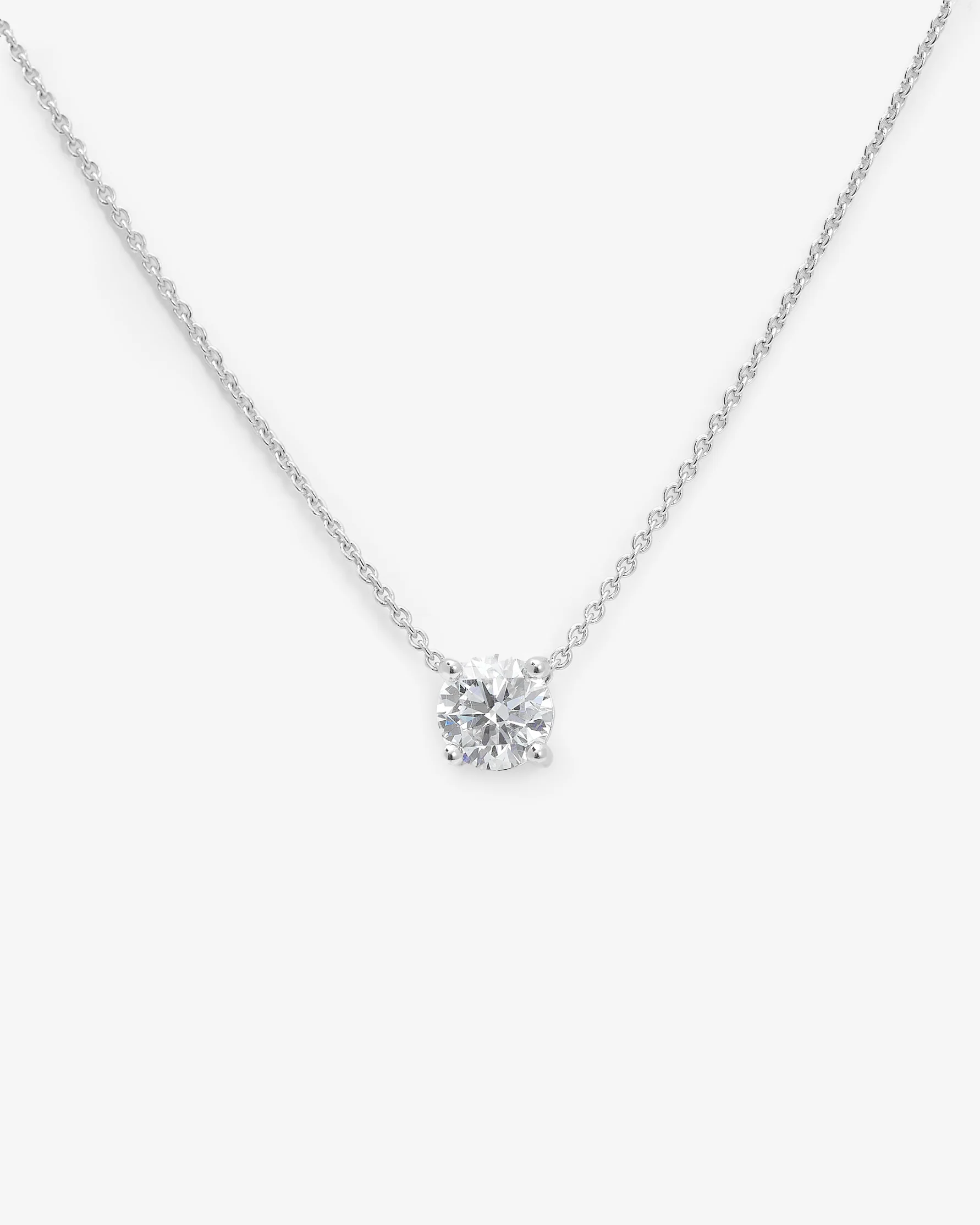 9K White Gold Round Brilliant Lab Diamond Solitaire Slider Pendant 0.50ct - Image 2