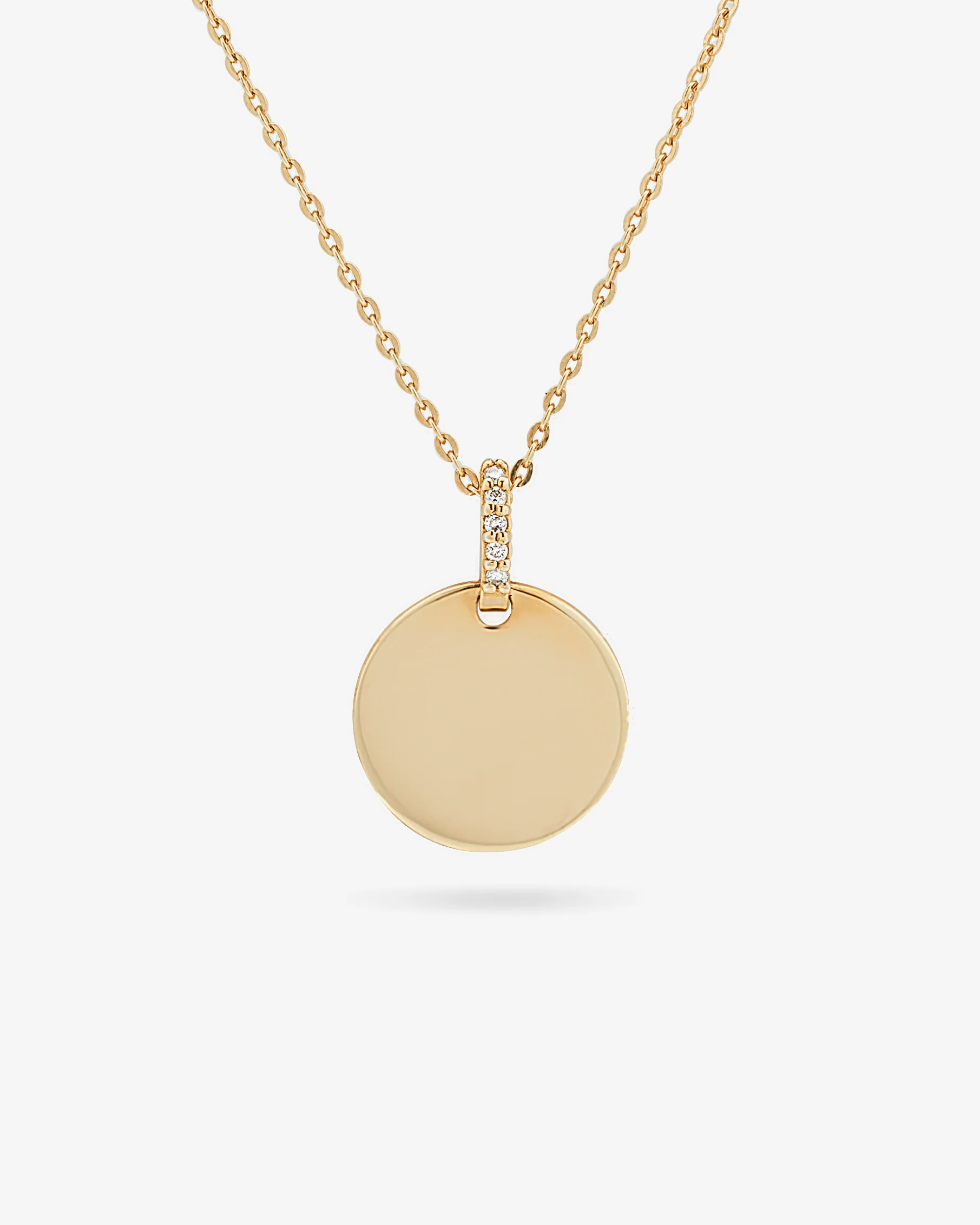 Diamond Bail Circle Pendant Necklace