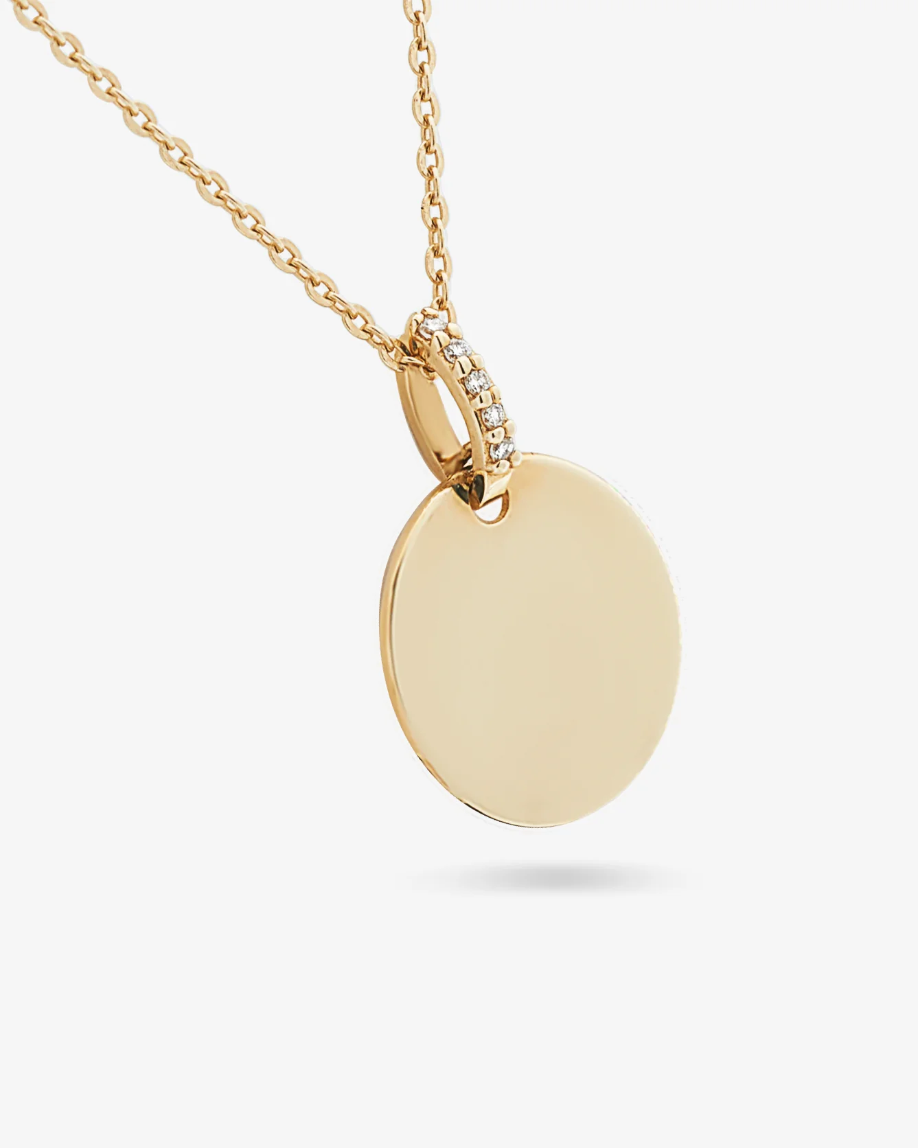 Diamond Bail Circle Pendant Necklace - Image 2