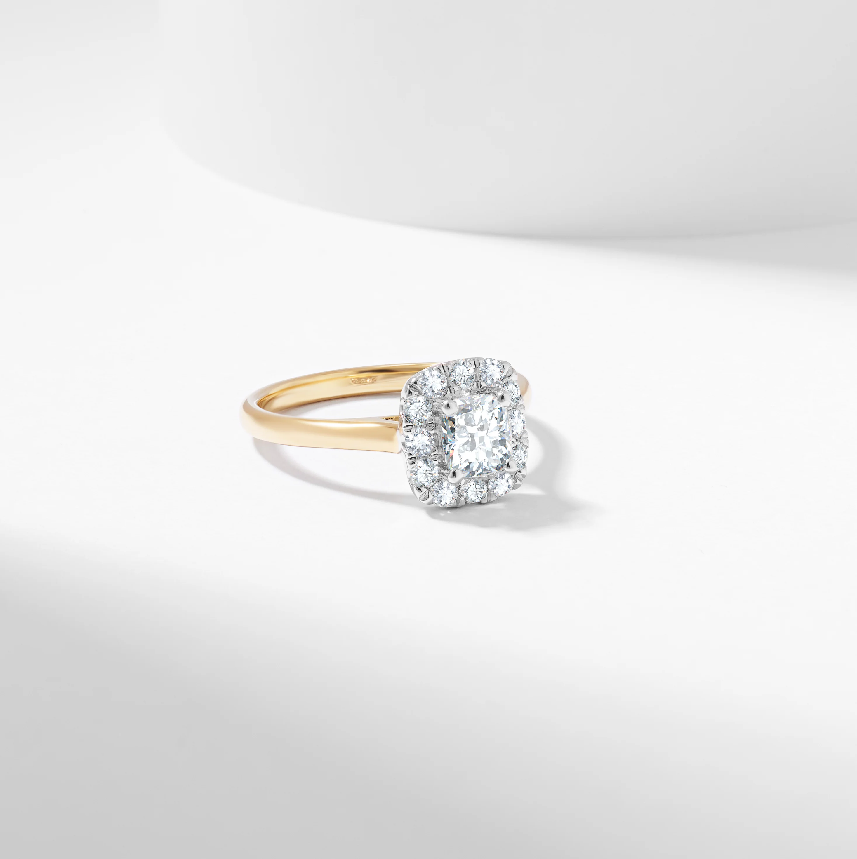 Cushion Diamond Halo Engagement Ring 1.1tdw - Image 5