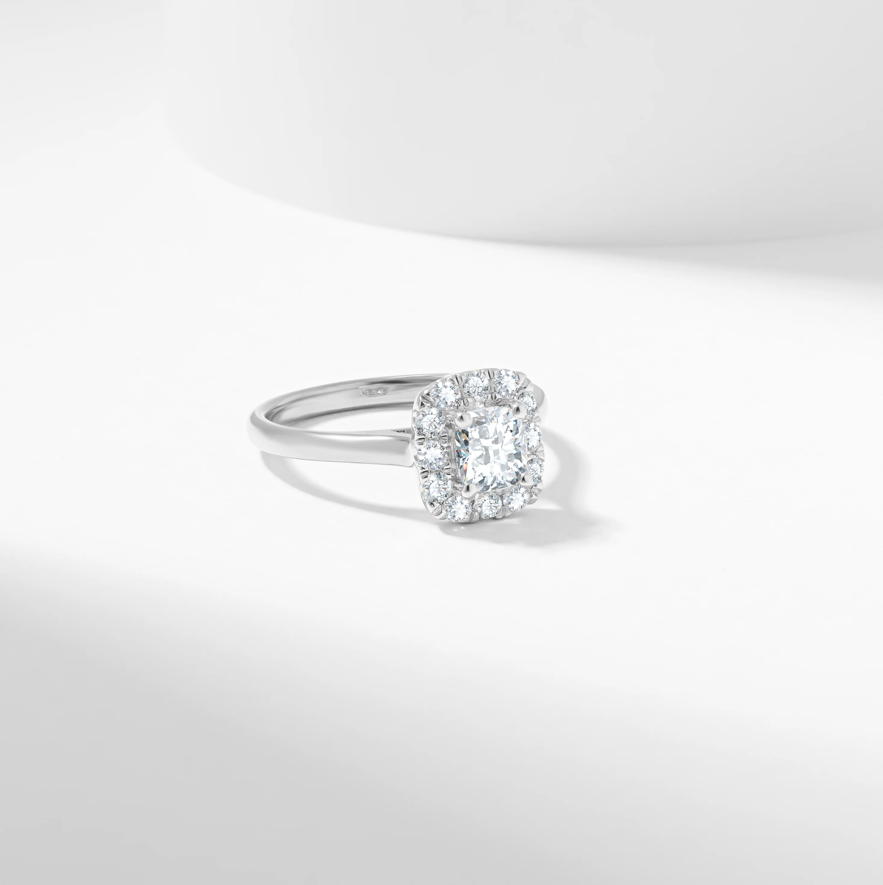 Cushion Diamond Halo Engagement Ring 1.1tdw