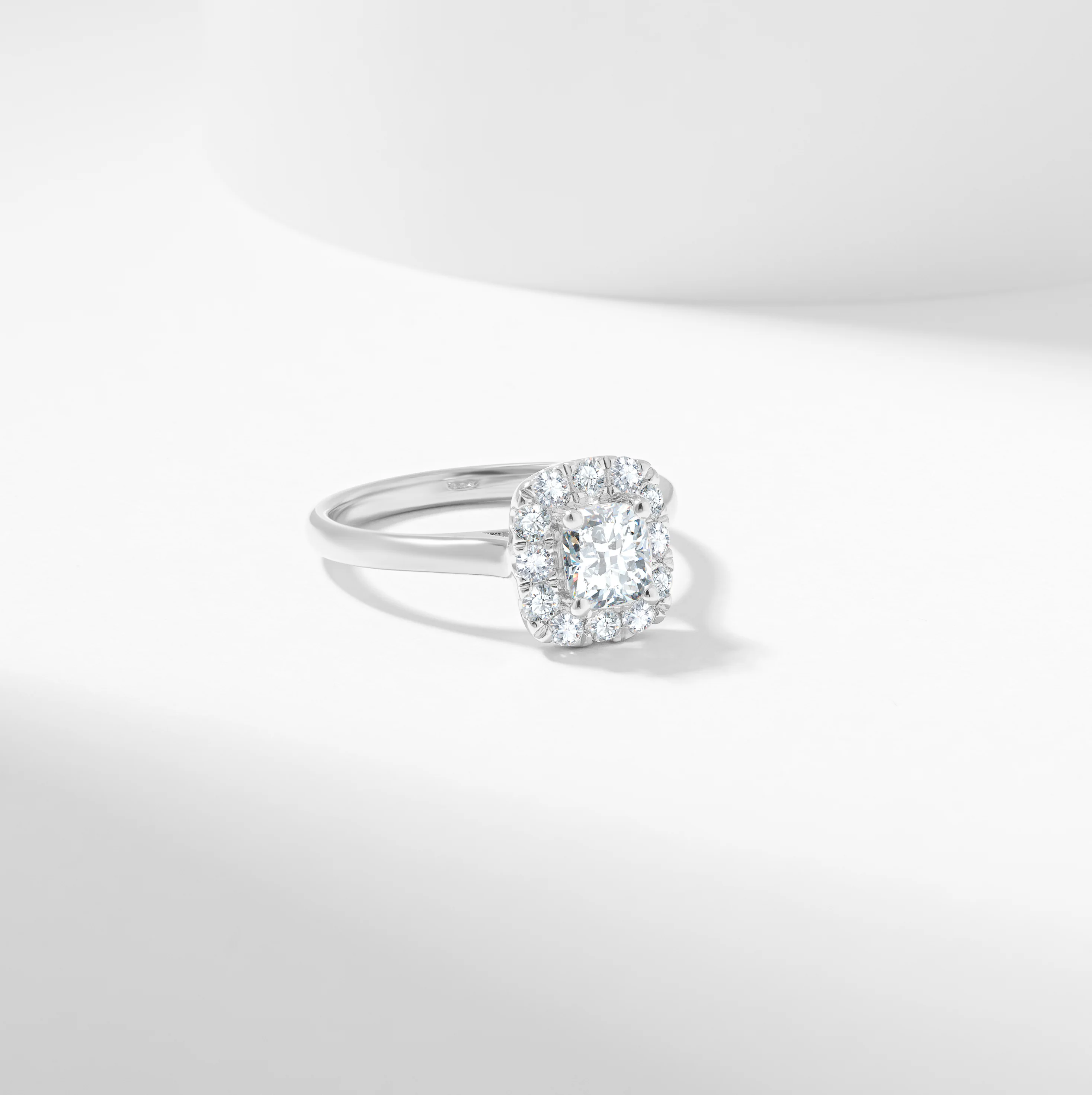 Cushion Diamond Halo Engagement Ring 1.1tdw - Image 4