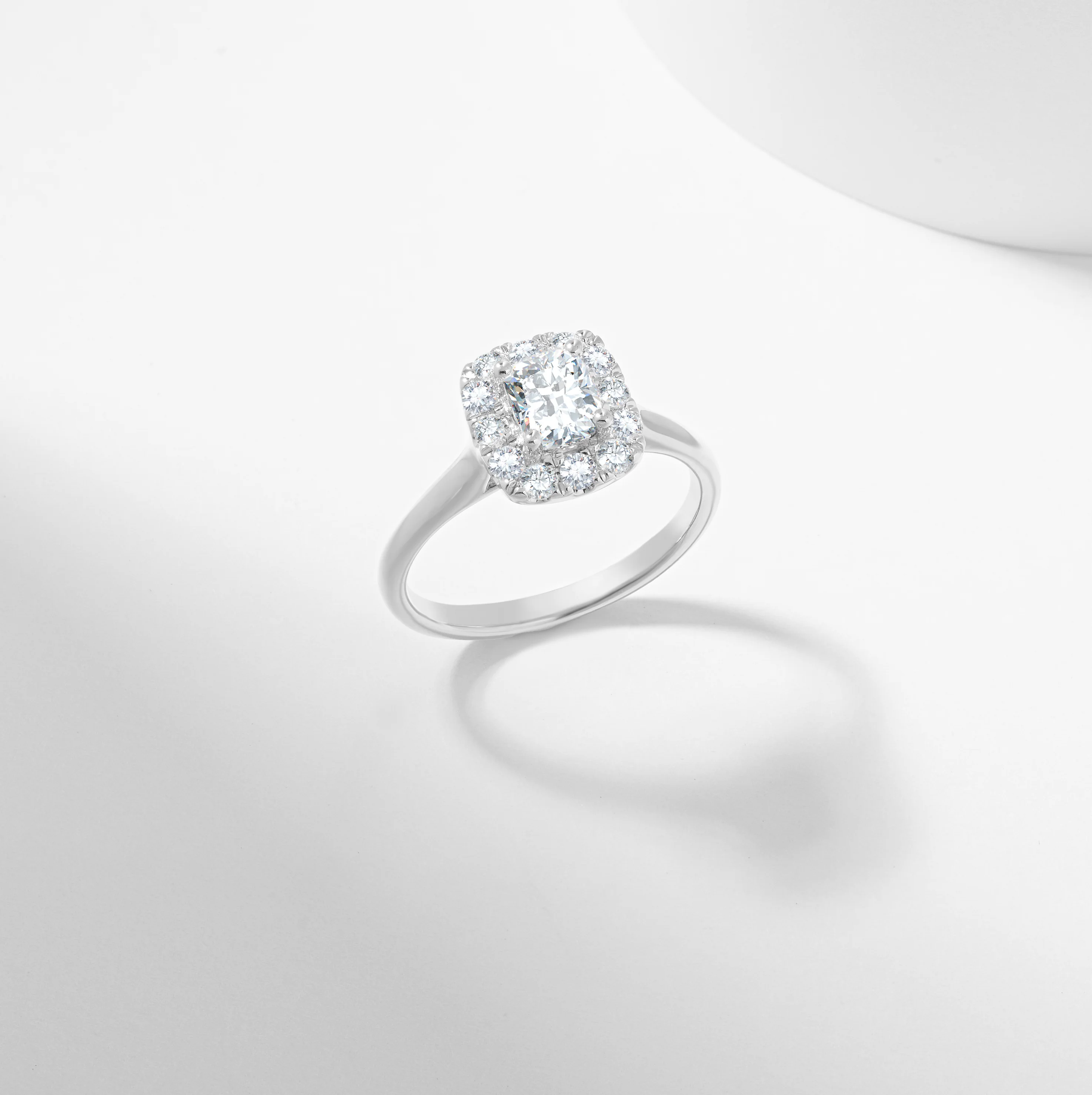 Cushion Diamond Halo Engagement Ring 1.1tdw - Image 8