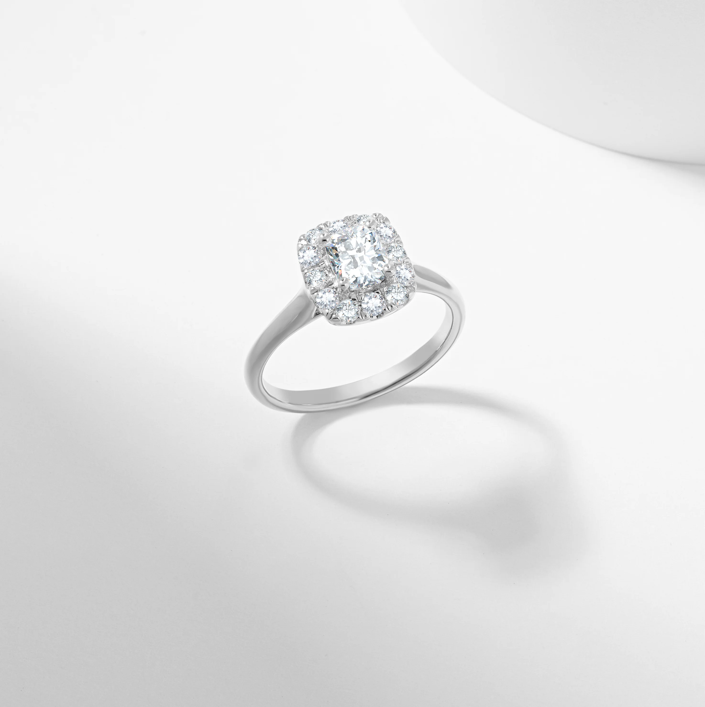 Cushion Diamond Halo Engagement Ring 1.1tdw - Image 6