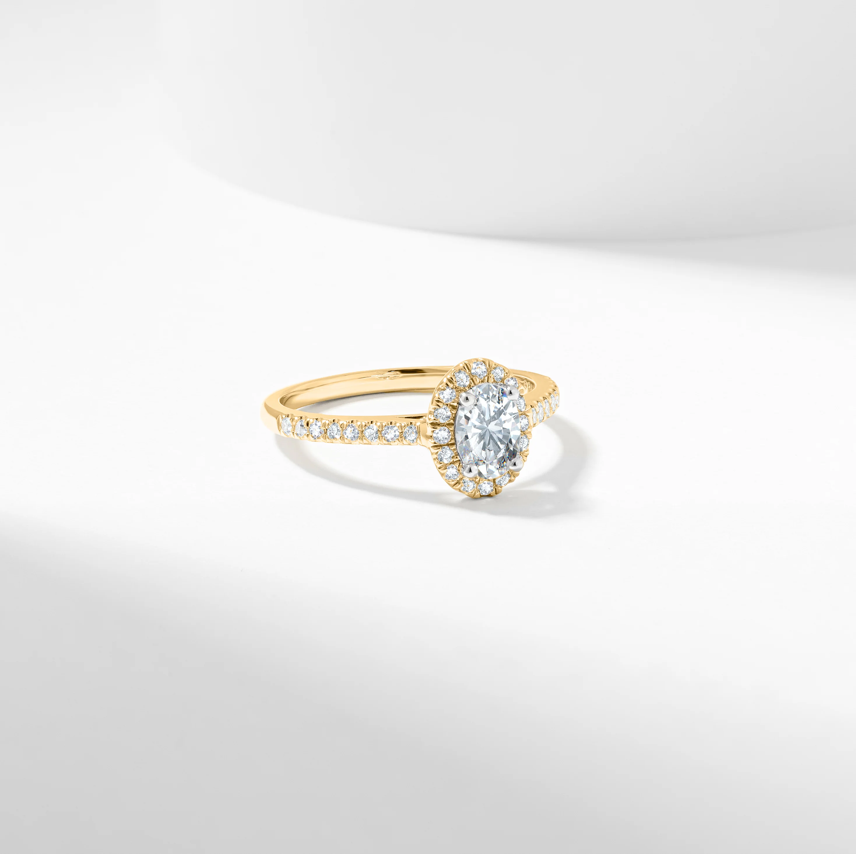 Oval Diamond Halo Engagement Ring 0.89tdw - Image 3