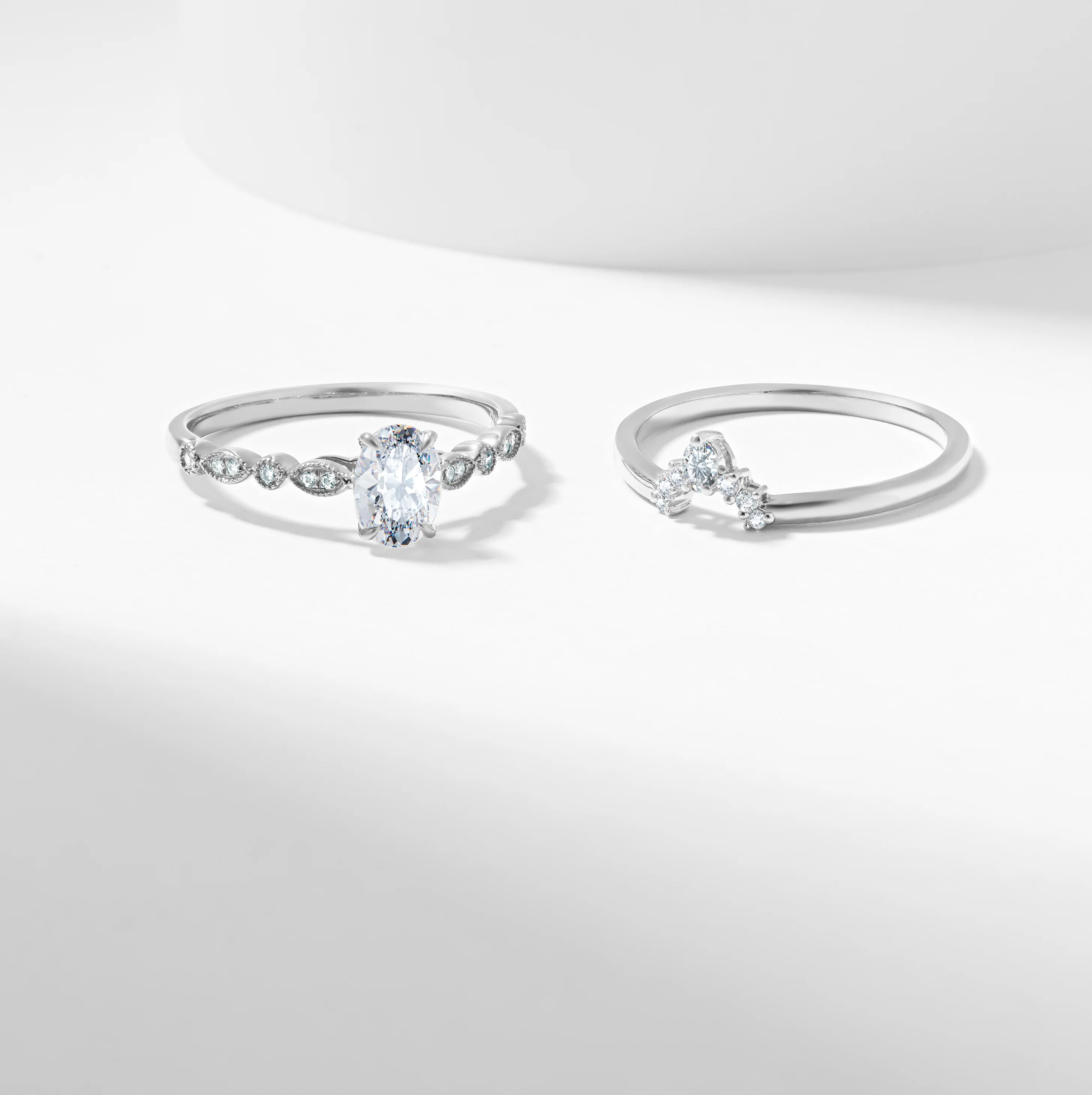 Oval Diamond Tiara Bridal Set 0.97tdw - Image 8