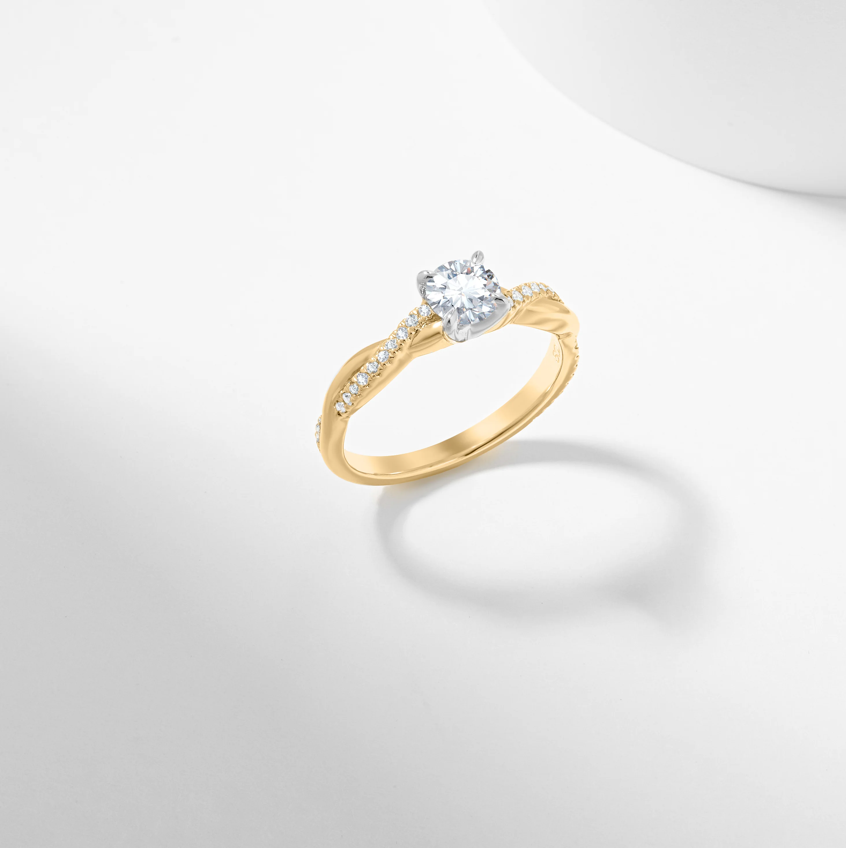 Round Brilliant Lab Grown Diamond Entwined Band Engagement Ring 0.65tdw - Image 7