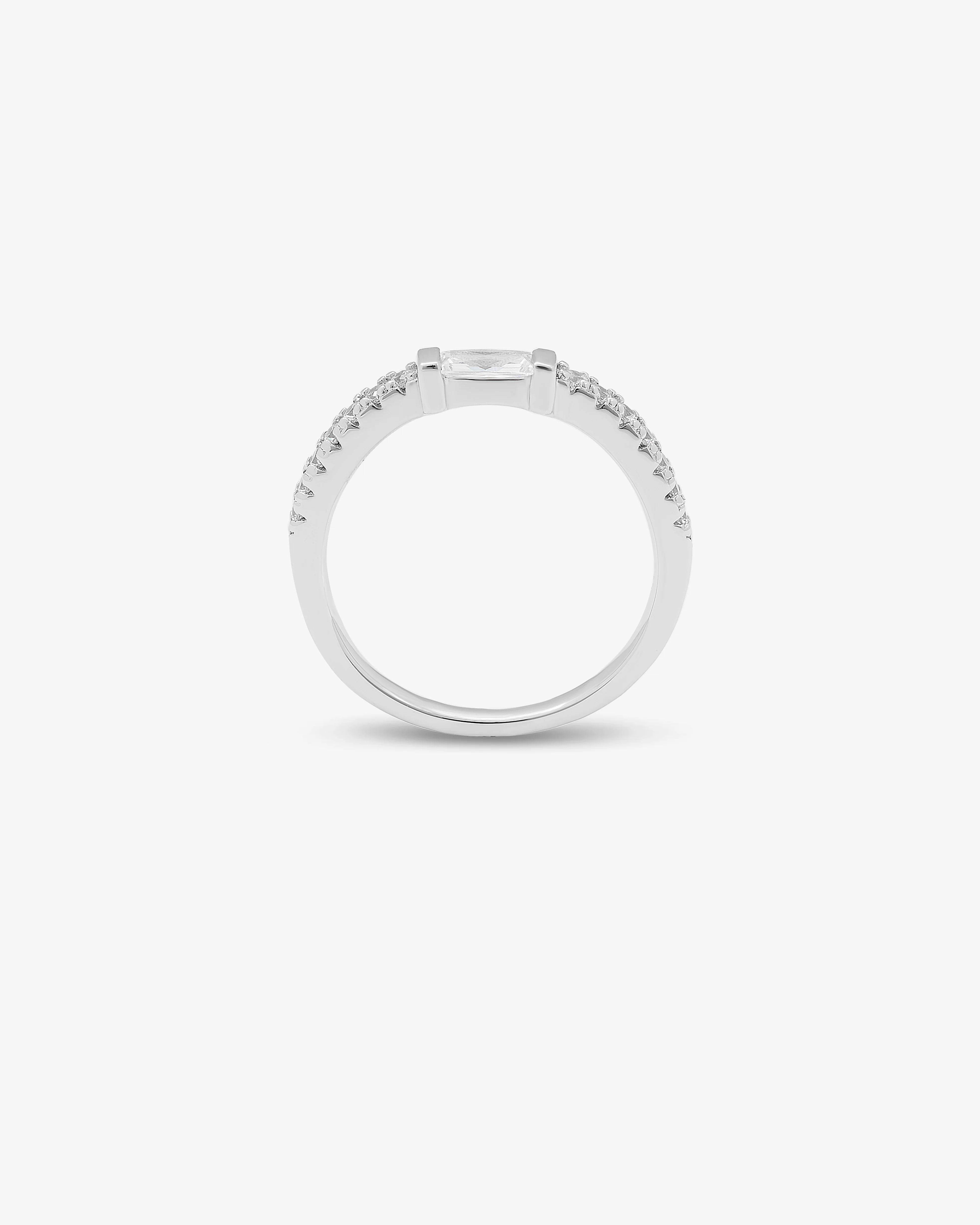 Sterling Silver Baguette Zirconia Ring - Image 3