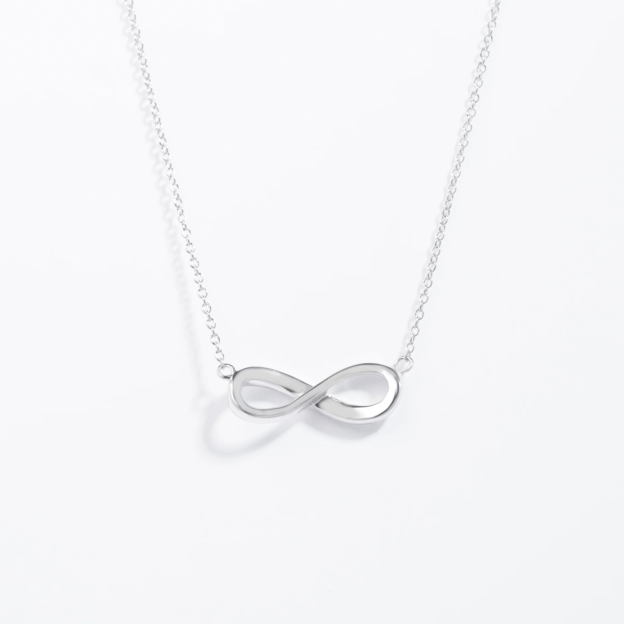 Sterling Silver Plain Infinity Necklace