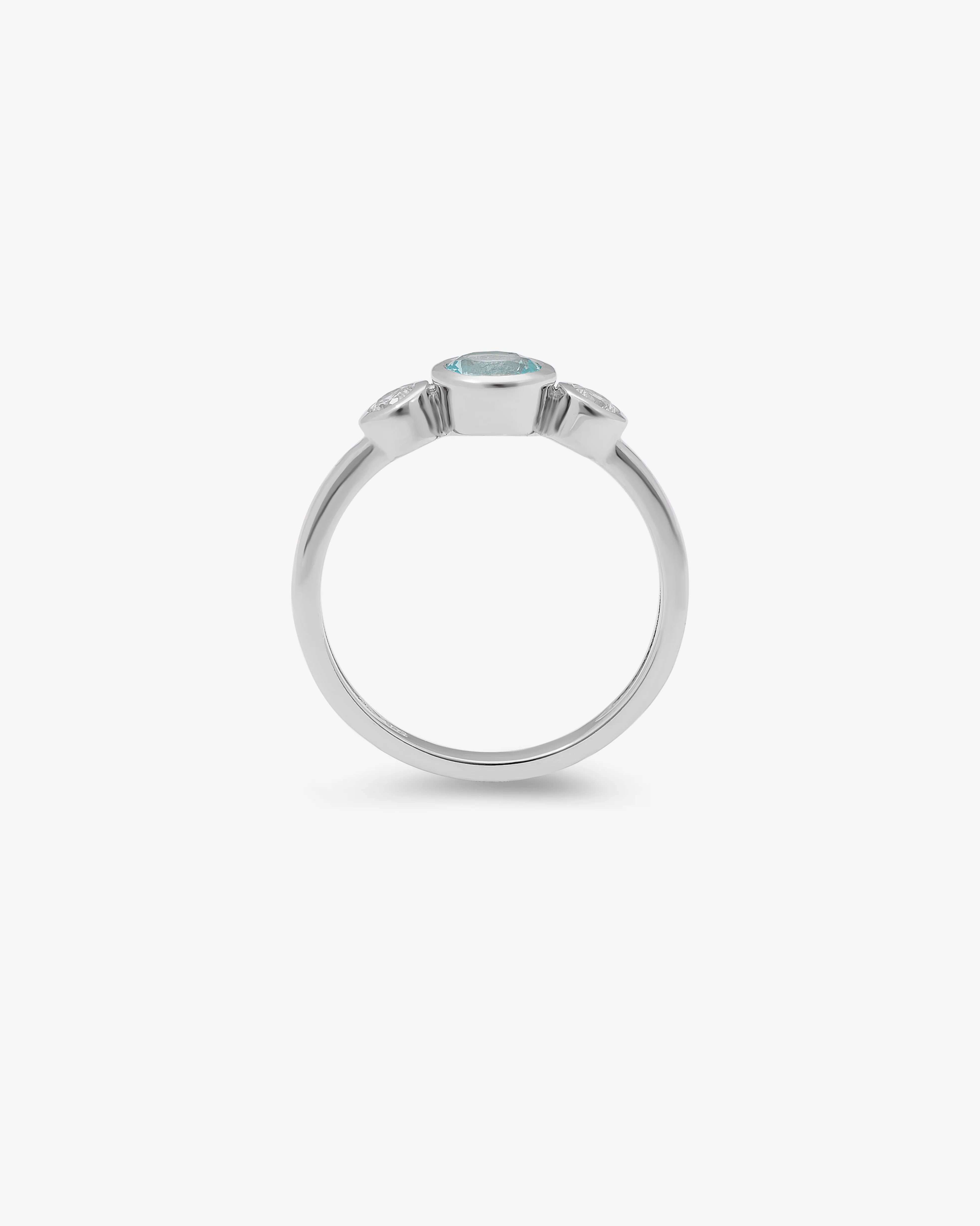 Sterling Silver Blue Zirconia Bezel Ring - Image 3