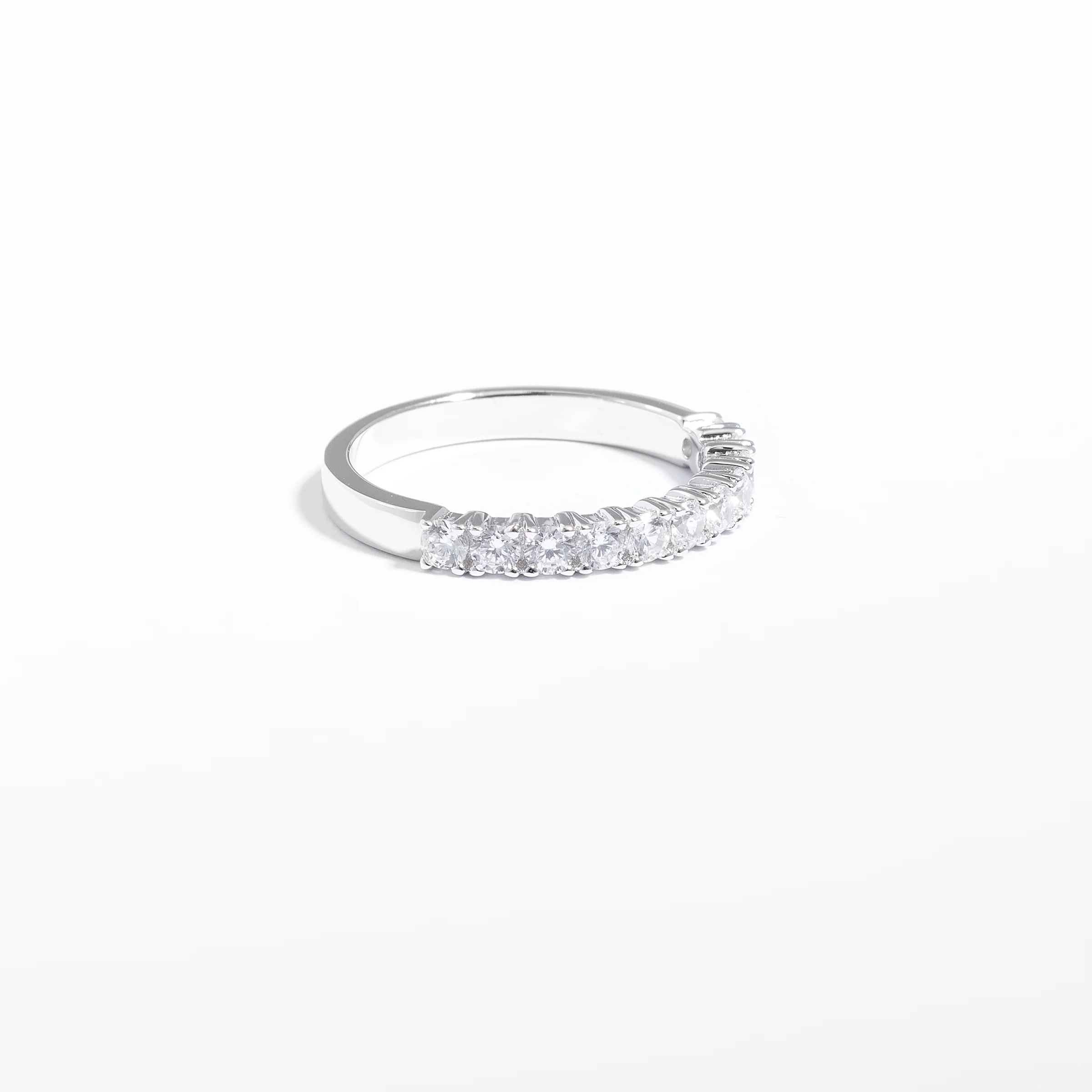 Sterling Silver Zirconia Claw Set Band Ring
