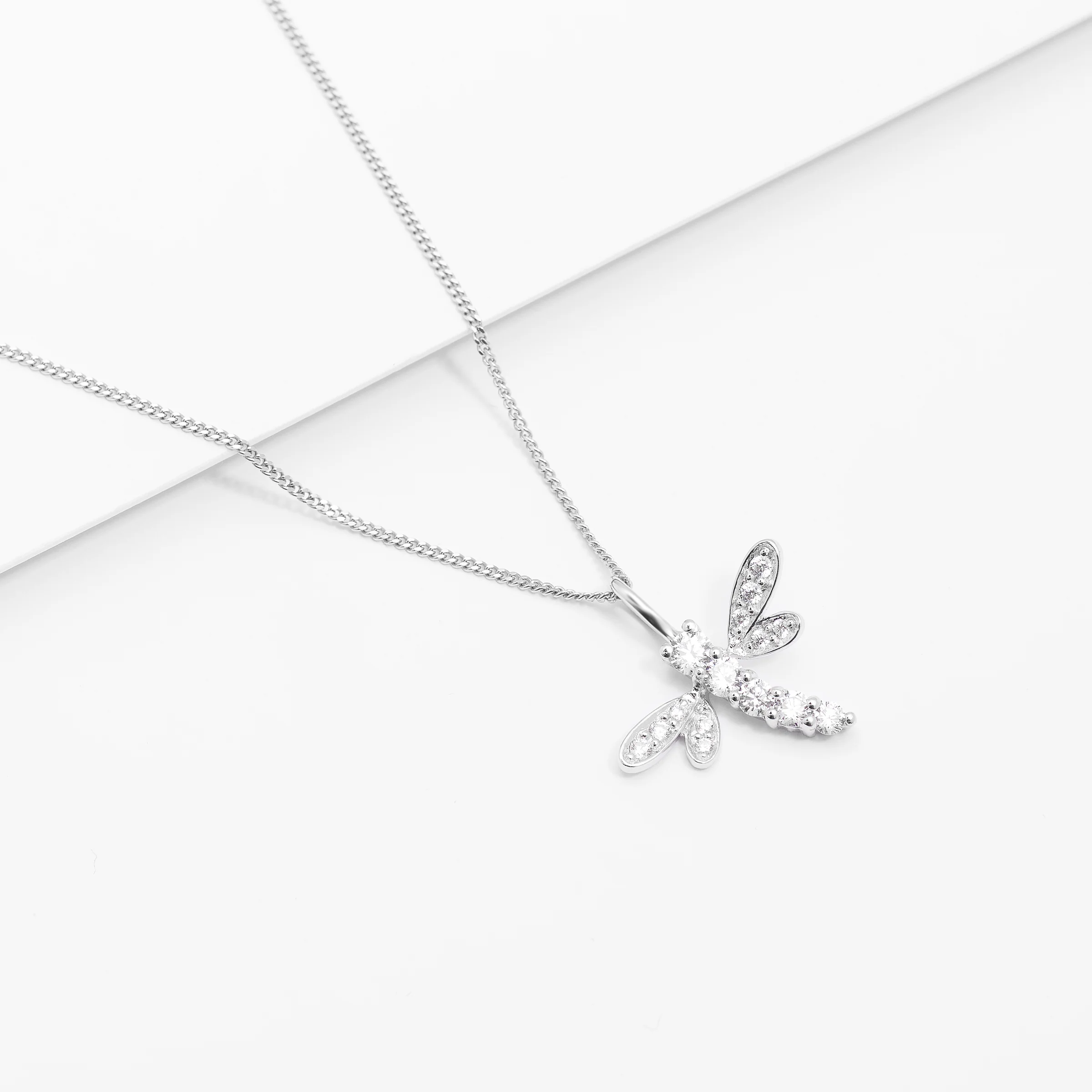 Sterling Silver Zirconia Dragonfly Pendant - Image 2