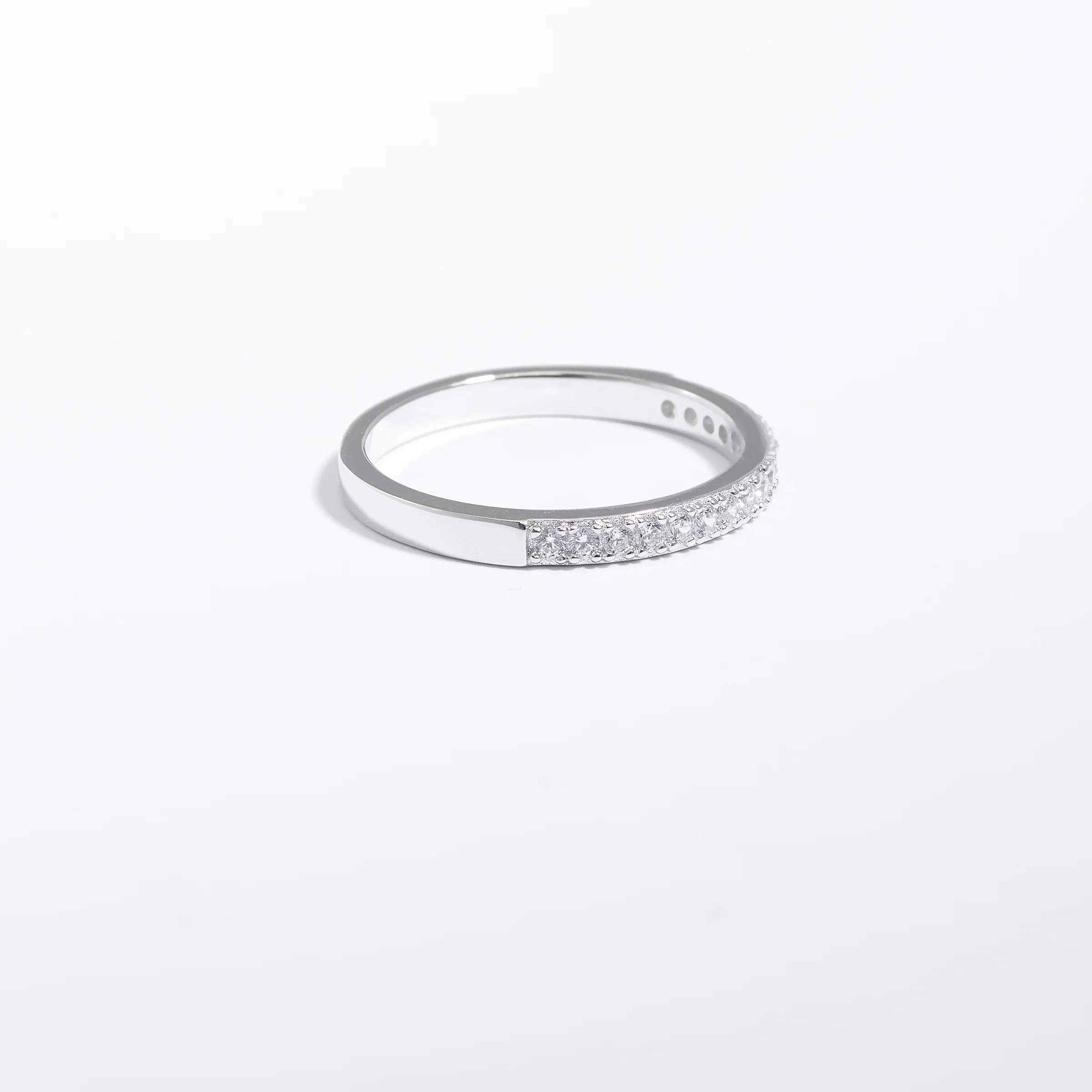 Sterling Silver Zirconia Grain Set Band Ring